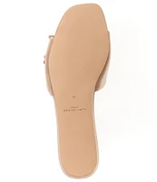 Kurt Geiger London Kensington Embellished Bow Leather Flat Sandals