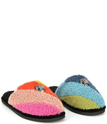 Kurt Geiger London Kensington Faux Shearling Rainbow Slippers