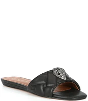 Kurt Geiger London Kensington Quilted Flat Leather Sandals