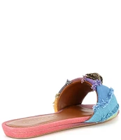 Kurt Geiger London Kensington Flat Rainbow Denim Sandals