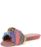 Kurt Geiger London Kensington Flat Rainbow Denim Sandals