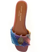 Kurt Geiger London Kensington Flat Rainbow Denim Sandals