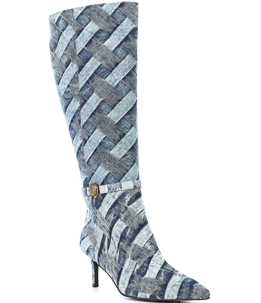 Kurt Geiger London Kensington Flexi Knee High Denim Boots