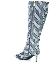 Kurt Geiger London Kensington Flexi Knee High Denim Boots