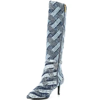 Kurt Geiger London Kensington Flexi Knee High Denim Boots