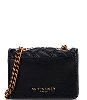 Kurt Geiger London Kensington Micro Embellished Rhinestone Eye Quilted Vegan Leather Crossbody Bag