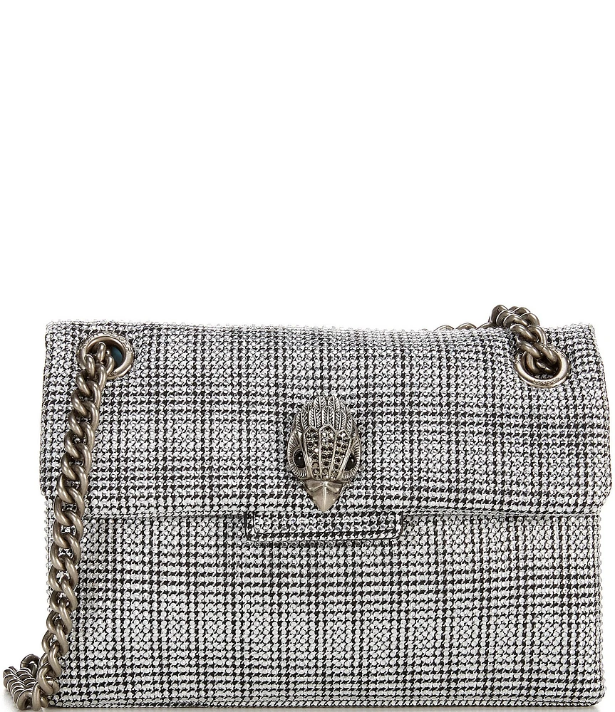 Kurt Geiger London Kensington Mini Crystal Houndstooth Silver Hardware Crossbody Bag