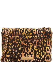 Kurt Geiger London Kensington Mini Crystal Velvet Leopard Crossbody Bag