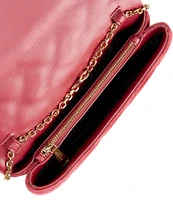 Kurt Geiger London Kensington Quilted Leather Duet Dark Red Crossbody Bag