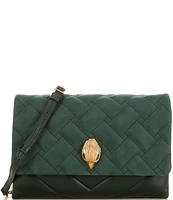 Kurt Geiger London Kensington Quilted Leather Duet Green Crossbody Bag