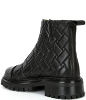 Kurt Geiger London Kensington Quilted Leather Front Zip Leather Booties