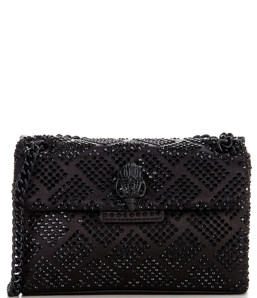 Kurt Geiger London Kensington Quilted Mini Black Tonal Rhinestone Crossbody Bag