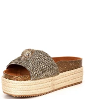 Kurt Geiger London Kensington Rhinestone Platform Espadrille and Cork Slides