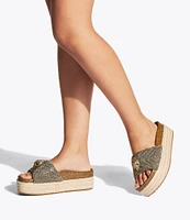 Kurt Geiger London Kensington Rhinestone Platform Espadrille and Cork Slides