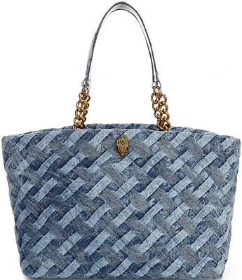 Kurt Geiger London Kensington Soft Denim Quilted Shopper Tote Bag