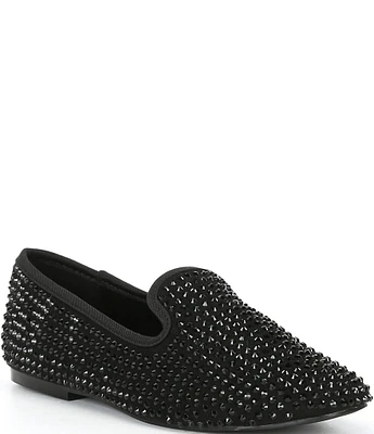 Kurt Geiger London Kensington Square Toe Drench Crystal Loafers