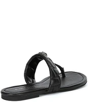 Kurt Geiger London Kensington Quilted Leather Eagle Head T-Bar Sandals