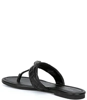 Kurt Geiger London Kensington Quilted Leather Eagle Head T-Bar Sandals