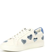 Kurt Geiger London Lane Love Denim Heart Lace-Up Sneakers