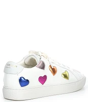 Kurt Geiger London Lane Love Metallic Leather Heart Lace-Up Sneakers