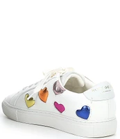 Kurt Geiger London Lane Love Metallic Leather Heart Lace-Up Sneakers