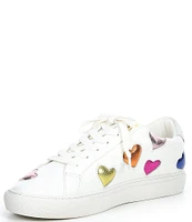 Kurt Geiger London Lane Love Metallic Leather Heart Lace-Up Sneakers