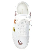 Kurt Geiger London Lane Love Metallic Leather Heart Lace-Up Sneakers