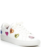 Kurt Geiger London Lane Love Metallic Leather Heart Lace-Up Sneakers