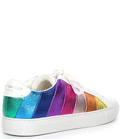 Kurt Geiger London Lane Stripe Crinkle Metallic Rainbow Sneakers