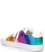 Kurt Geiger London Lane Stripe Crinkle Metallic Rainbow Sneakers