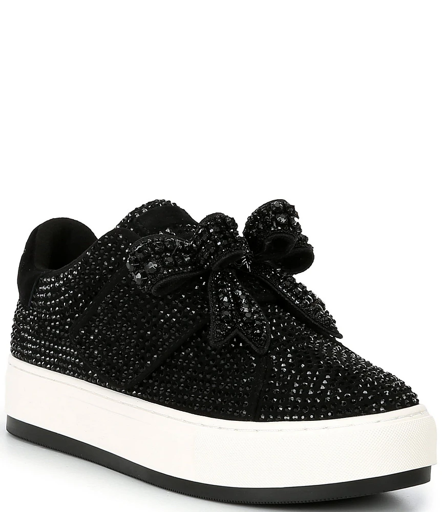 Kurt Geiger London Laney Rhinestone Bow Platform Sneakers