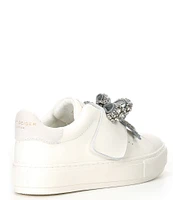 Kurt Geiger London Laney Eagle Head Crystal Bow Leather Platform Sneakers