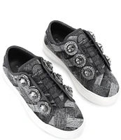 Kurt Geiger London Laney Octavia Jeweled Patchwork Denim Platform Sneakers