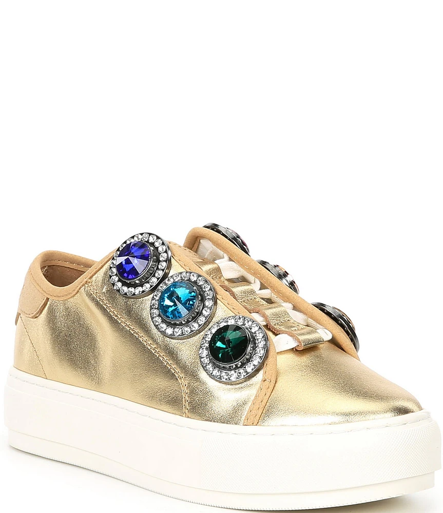 Kurt Geiger London Laney Octavia Oversized Jewel Studded Embellished Platform Sneakers