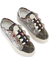 Kurt Geiger London Laney Octavia Oversized Jewel Tartan Plaid Platform Sneakers