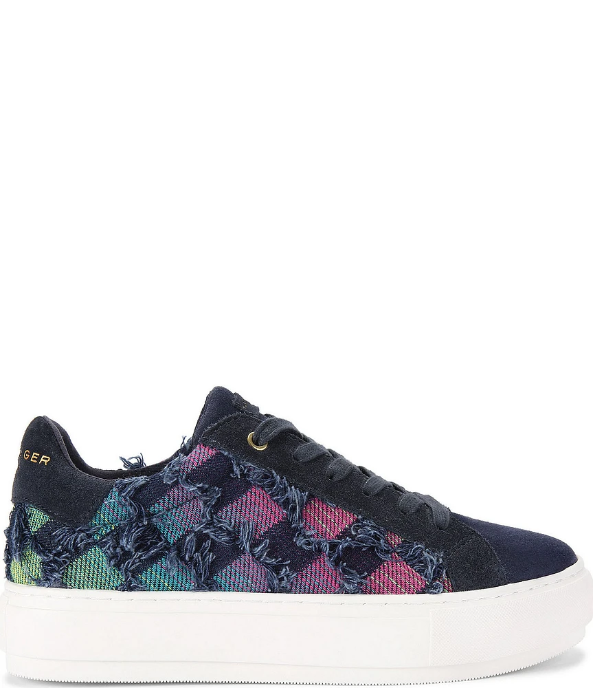 Kurt Geiger London Laney Rainbow Distressed Denim Platform Sneakers