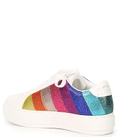 Kurt Geiger London Laney Metallic Rainbow Stripe Rhinestone Embellished Platform Sneakers