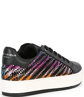 Kurt Geiger London Laney Woven Metallic Leather Platform Sneakers