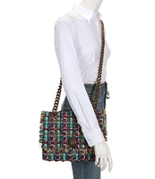 Kurt Geiger London Large Kensington Multi Color Long Flap Crossbody Bag