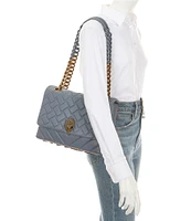 Kurt Geiger London Large Quilted Kensington Long Flap Crossbody Bag