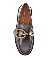 Kurt Geiger London Mayfair Leather Eagle Head Buckle Chunky Loafers