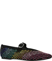 Kurt Geiger London Mayfair Leather Rainbow Rhinestone Ballet Flat