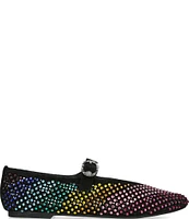 Kurt Geiger London Mayfair Leather Rainbow Rhinestone Ballet Flat