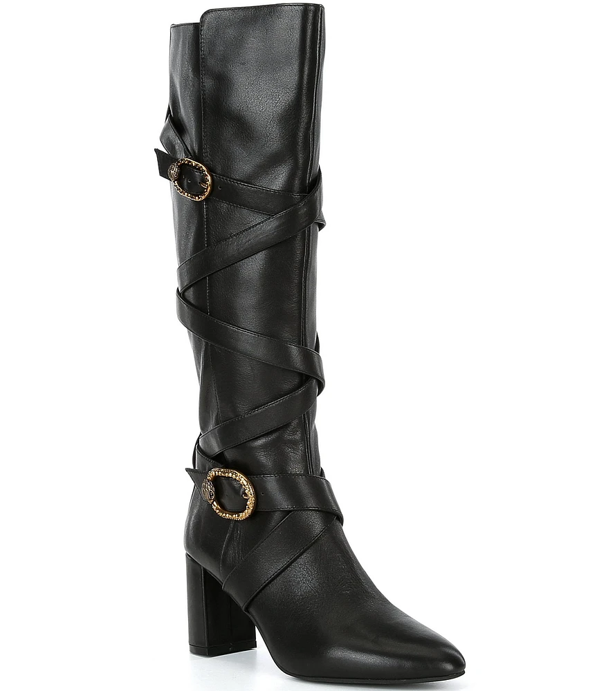 Kurt Geiger London Mayfair Leather Strappy Tall Boots