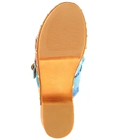 Kurt Geiger London Mayfair Rainbow Frayed Denim Platform Clogs