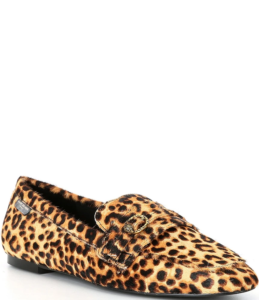 Kurt Geiger London Mayfair Slim Square Animal Print Leather Loafers