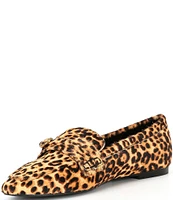 Kurt Geiger London Mayfair Slim Square Animal Print Leather Loafers