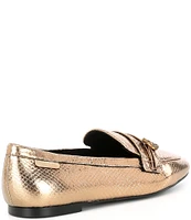 Kurt Geiger London Mayfair Slim Square Metallic Leather Loafers