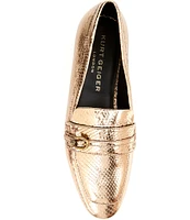 Kurt Geiger London Mayfair Slim Square Metallic Leather Loafers