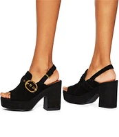 Kurt Geiger London Mayfair Suede Slingback Platform Heels